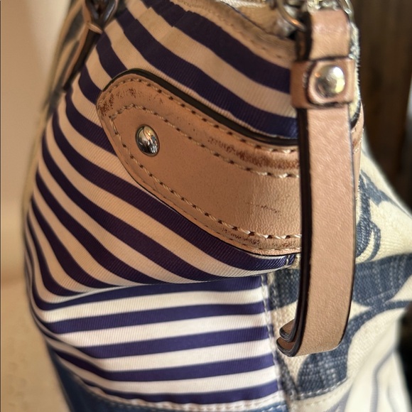 Coach Blue and Tan Patchwork Tote - Picture 9 of 15